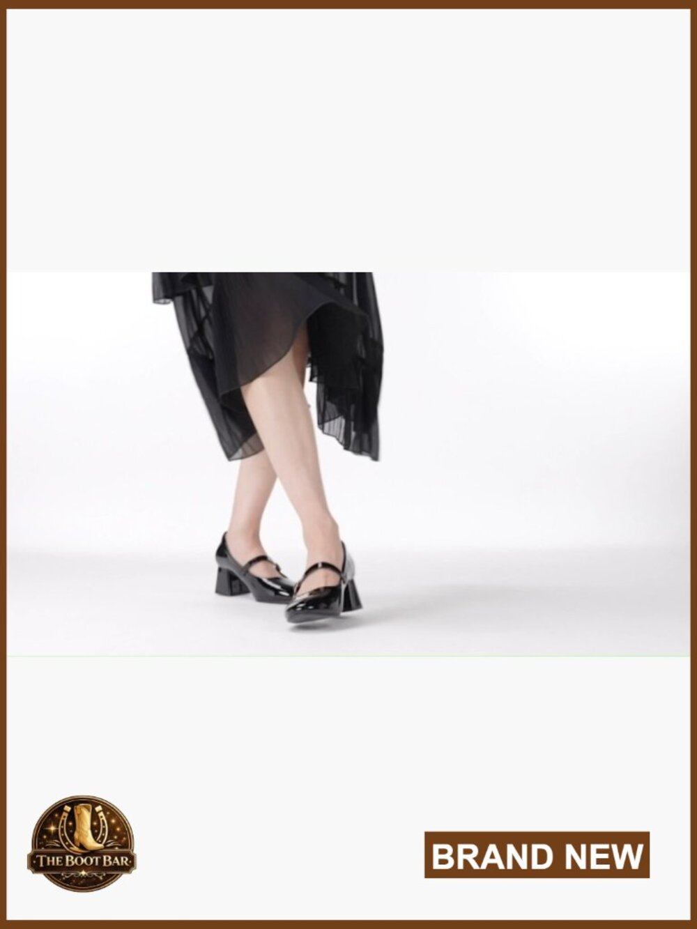 Chunky Mary Jane Pumps with Block Heel and Adjustable Strap - Picture 7 of 7